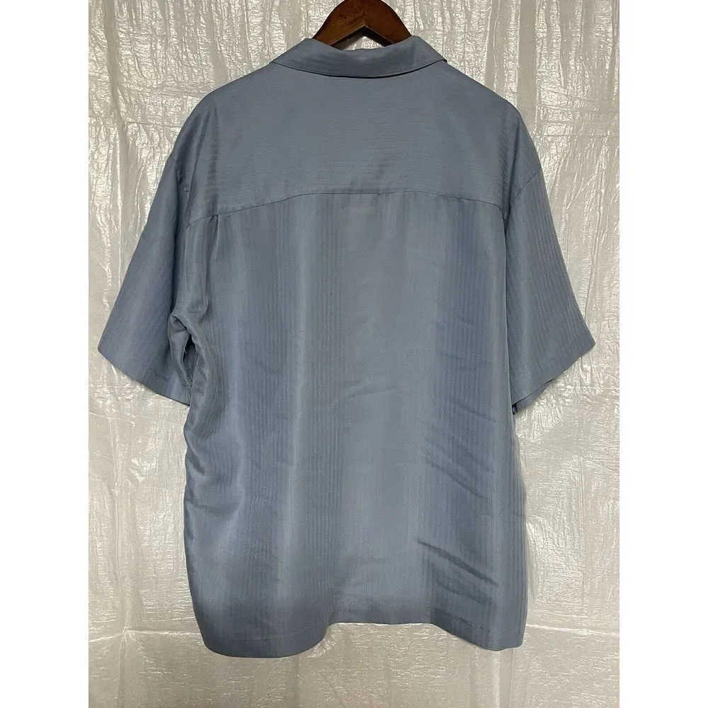 Dunbrooke Men's Light Blue Short Sleeve Button Up Shirt‎ L